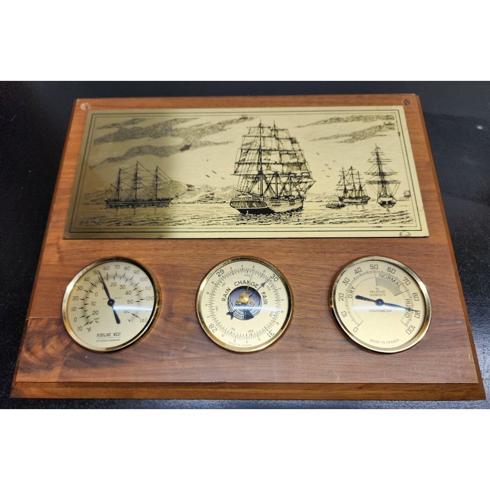 Highline West Sailing Style Plaque -‎ Temperature, Barometric, Hygrometer Gauges